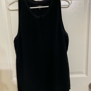 Float Sleeveless Blouse With Sheer Overlay